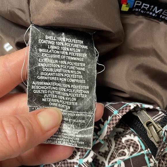 ORAGE WOMENS GIRLS SNOWBOARDING SKI PANTS W/ADJUST BAND brown aqua SZ 16 (XS/S) - Picture 8 of 16